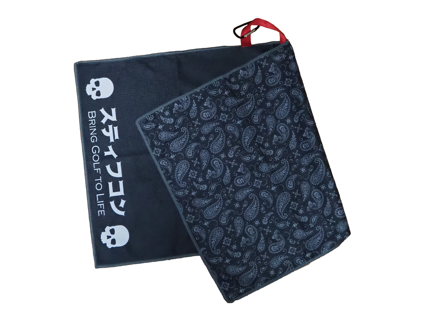 Waffle towel_paisley black_for golf_stiffcon/waffle towel paisley black golf stiffcon