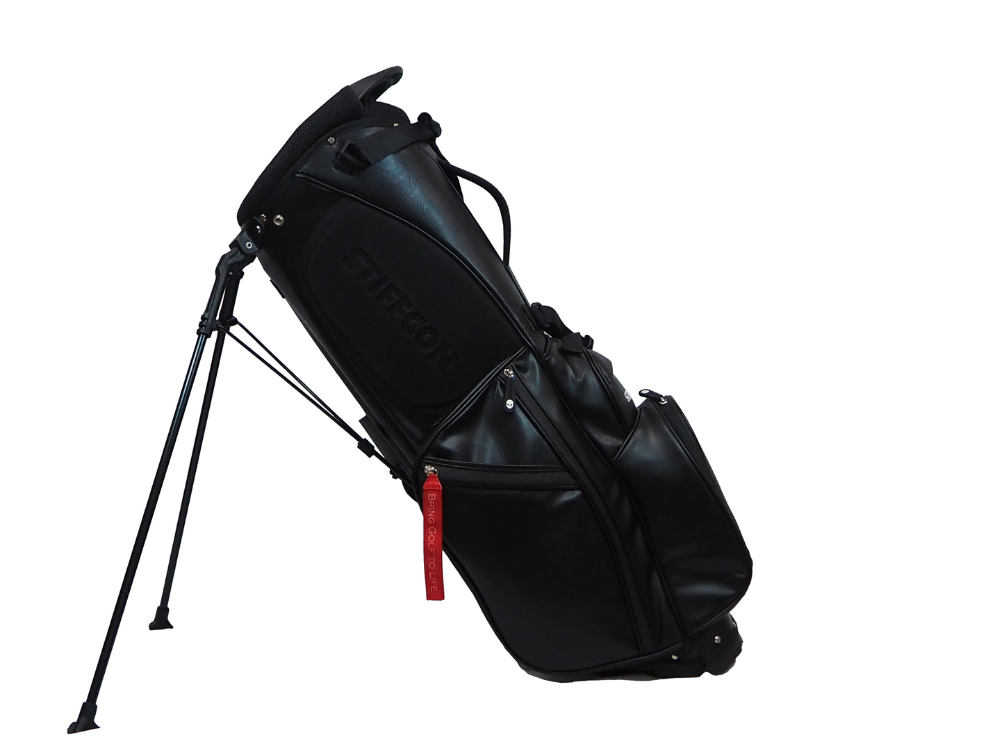 GOLF STAND BAG_PLAIN BLACK / スタンドキャディバッグ プレーンブラック STIFFCON