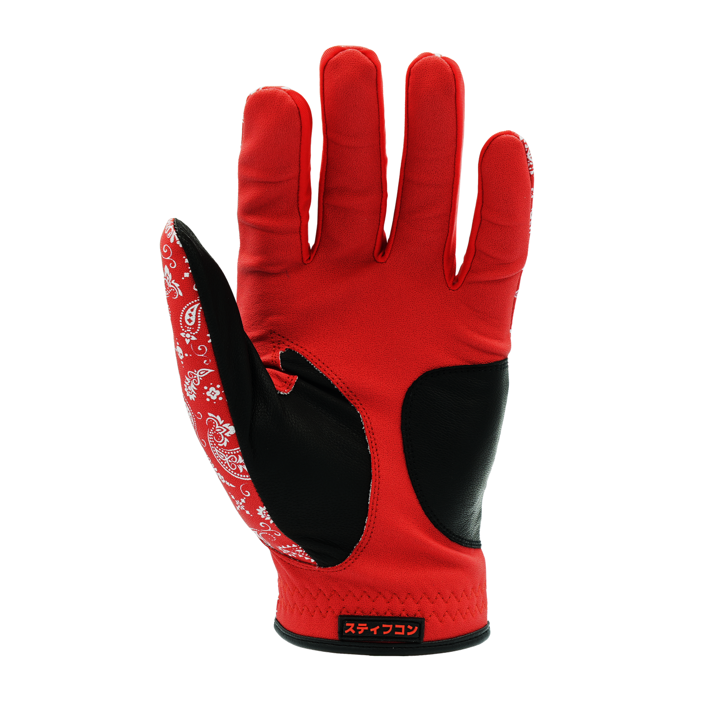 FLUO PAISLEY RED レディース赤ゴルフグローブ フルオ_ペイズリーレッド V5