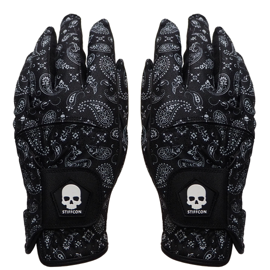 FLUO PAISLEY BLACK レディース両手ゴルフグローブ フルオ_ペイズリーブラック V5