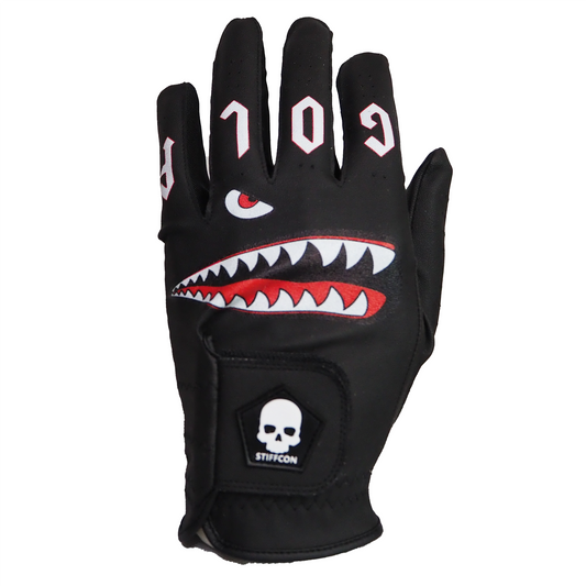 FLUO JAWBREAKER BLACK メンズゴルフグローブ左手 ジョーブレイカーブラック  V5 鮫 シャーク サメ