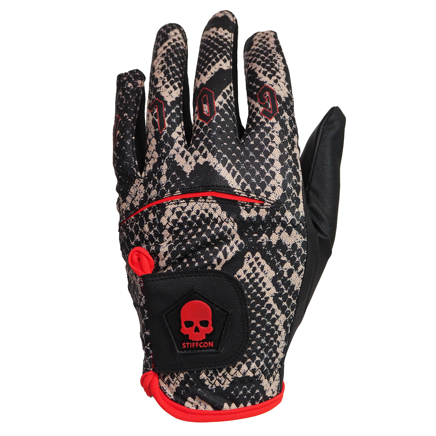 FLUO PYTHON BLACK メンズゴルフグローブ左手 パイソンブラック  V5 蛇 スネーク ヘビ