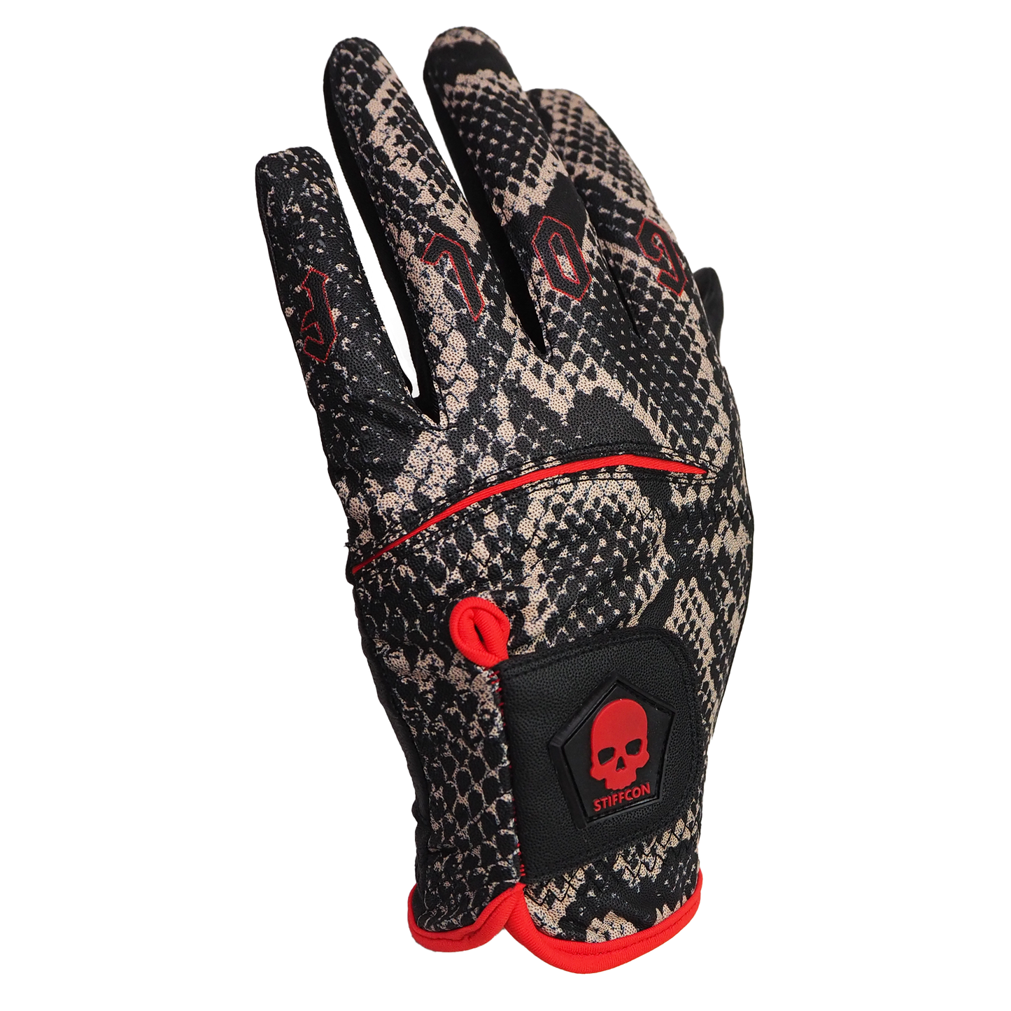 FLUO PYTHON BLACK メンズゴルフグローブ左手 パイソンブラック  V5 蛇 スネーク ヘビ