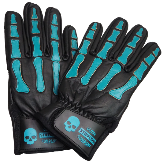 【限定】HELL PATROL TQS_スティフコン本革バイクグローブ ヘルパトロール ターコイズ