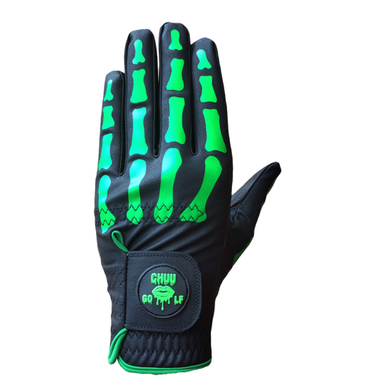 TULANG CHUULMG メンズ骨柄ゴルフグローブ左手 トゥーランチュウライム V5