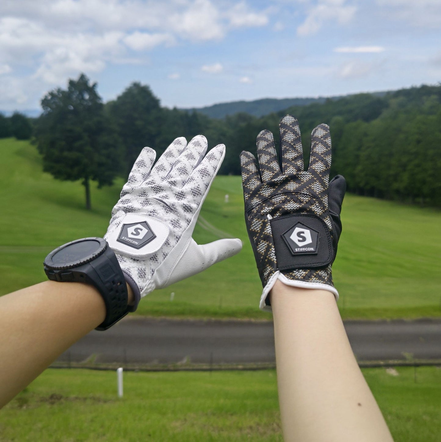 CHEVRA HERRING BLACK レディースゴルフグローブ左手/両手 シェブラへリンブラック  V5 ヘリンボーン