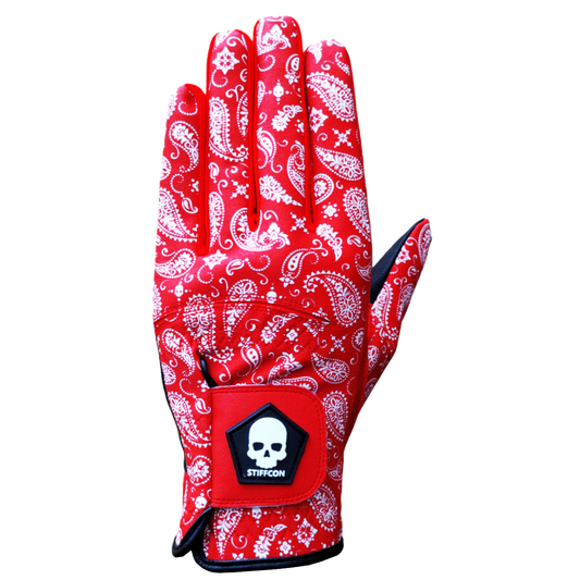 FLUO PAISLEY RED メンズ赤ゴルフグローブ フルオ_ペイズリーレッド V5