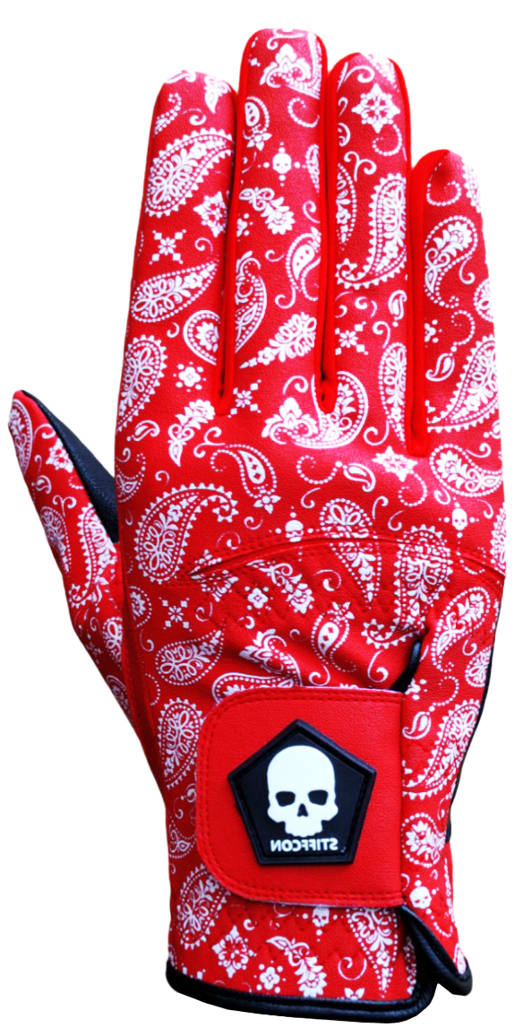 FLUO PAISLEY RED メンズ赤ゴルフグローブ フルオ_ペイズリーレッド V5