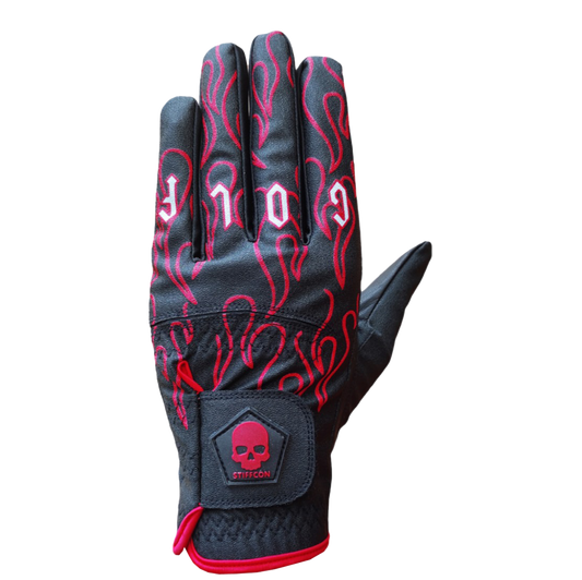 FLUO FIREFLAME メンズゴルフグローブ左手 ファイヤーフレイム V5