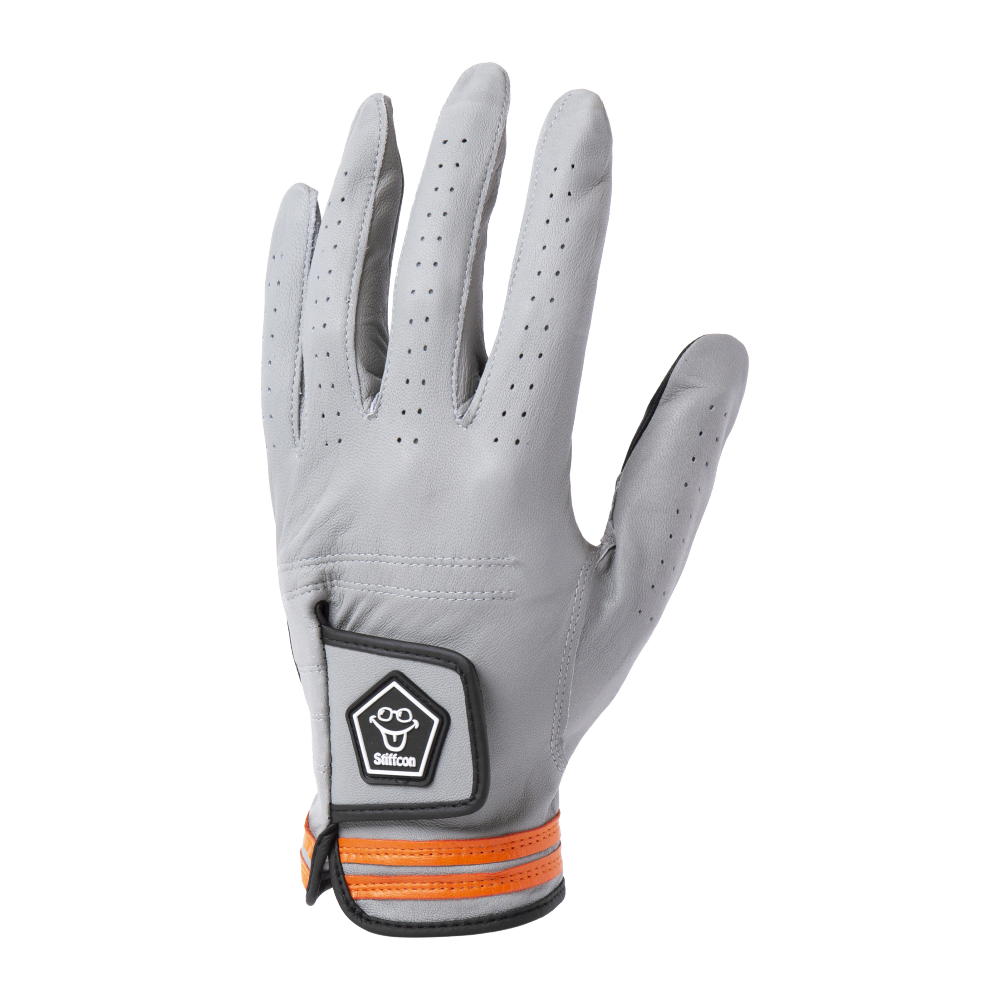 MAVLUS たまゆら メンズゴルフグローブ_ライトグレー/オレンジ