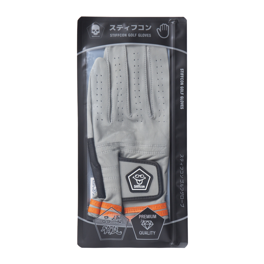 【SALE】MAVLUS たまゆら レディースゴルフグローブ_ライトグレー/オレンジ