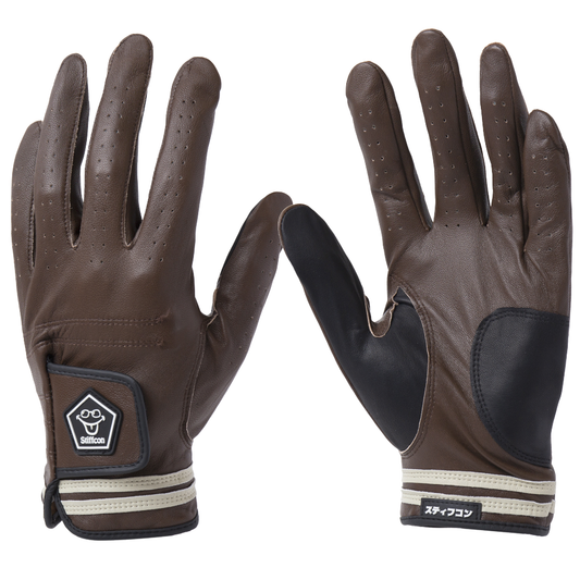 【SALE】MAVLUS ゆうしゅん メンズゴルフグローブ_ブラウン/ベージュ