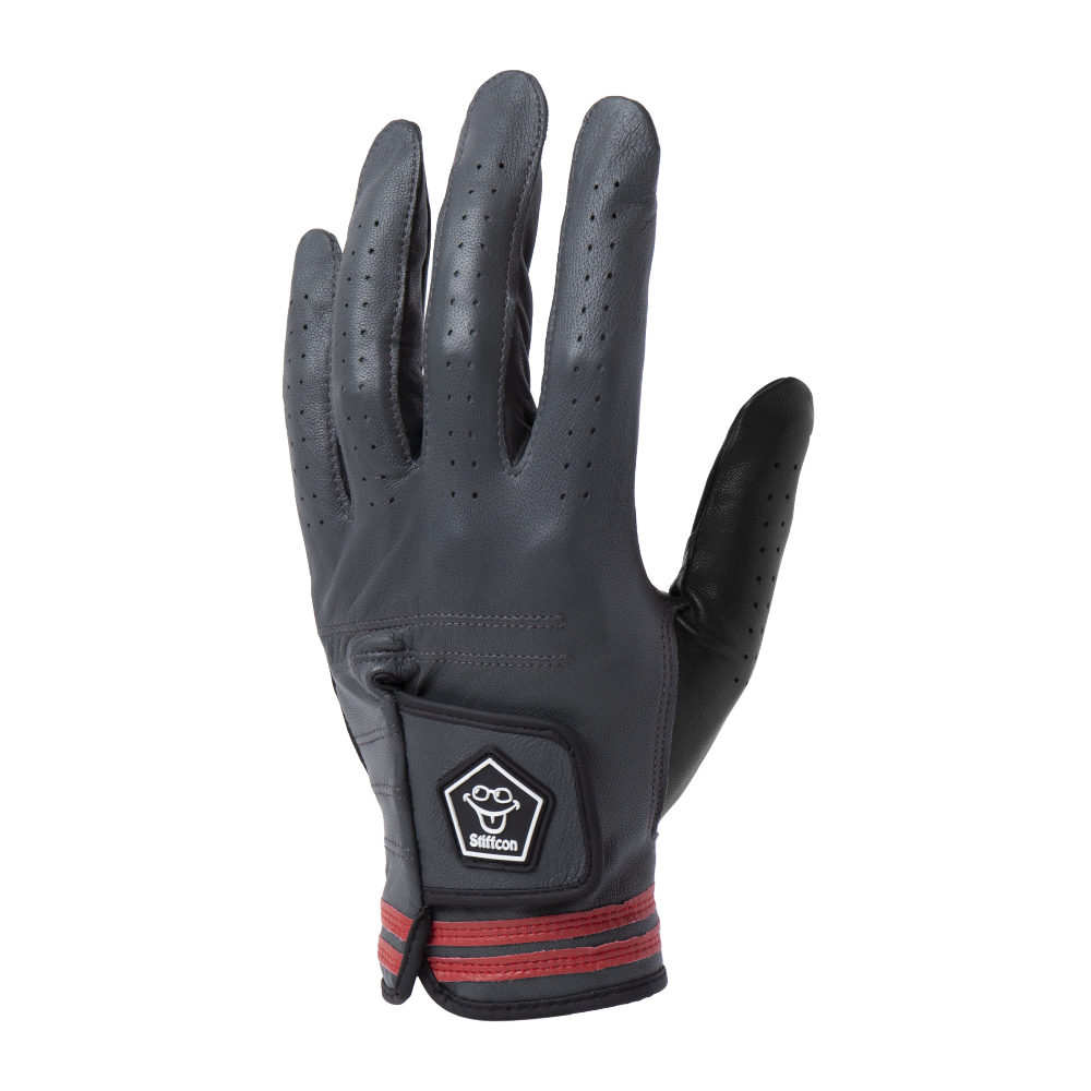 【SALE】MAVLUS かがりび メンズゴルフグローブ_ダークグレー/レッド