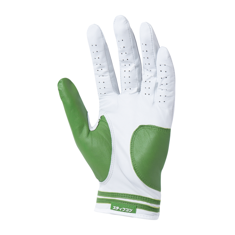 MAVLUS さわらび レディースゴルフグローブ_ホワイト/グリーン