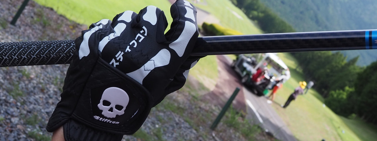 TULANG BLACK レディース骨柄ゴルフグローブ左手 トゥーラン黒