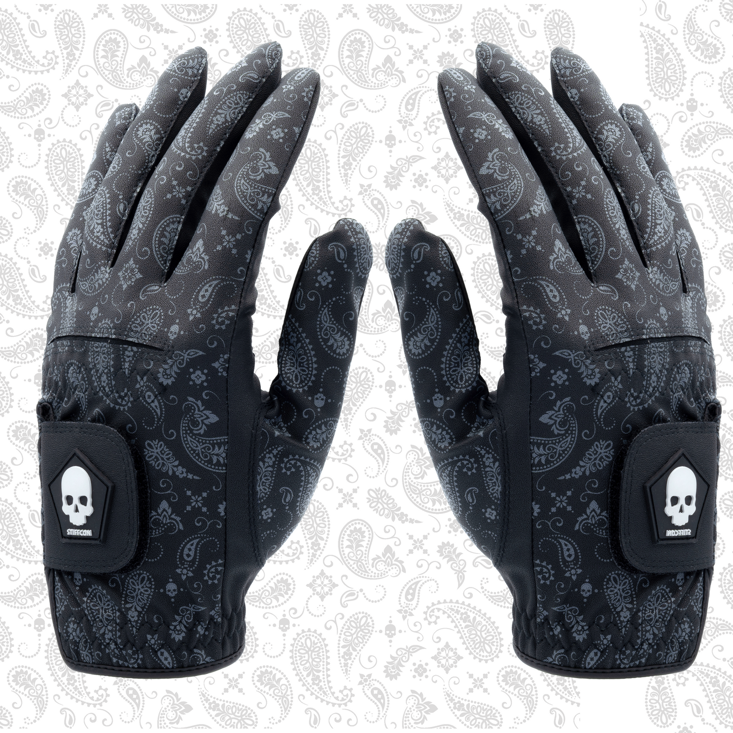 FLUO PAISLEY SKULL レディース両手ゴルフグローブ フルオ_ペイズリースカル