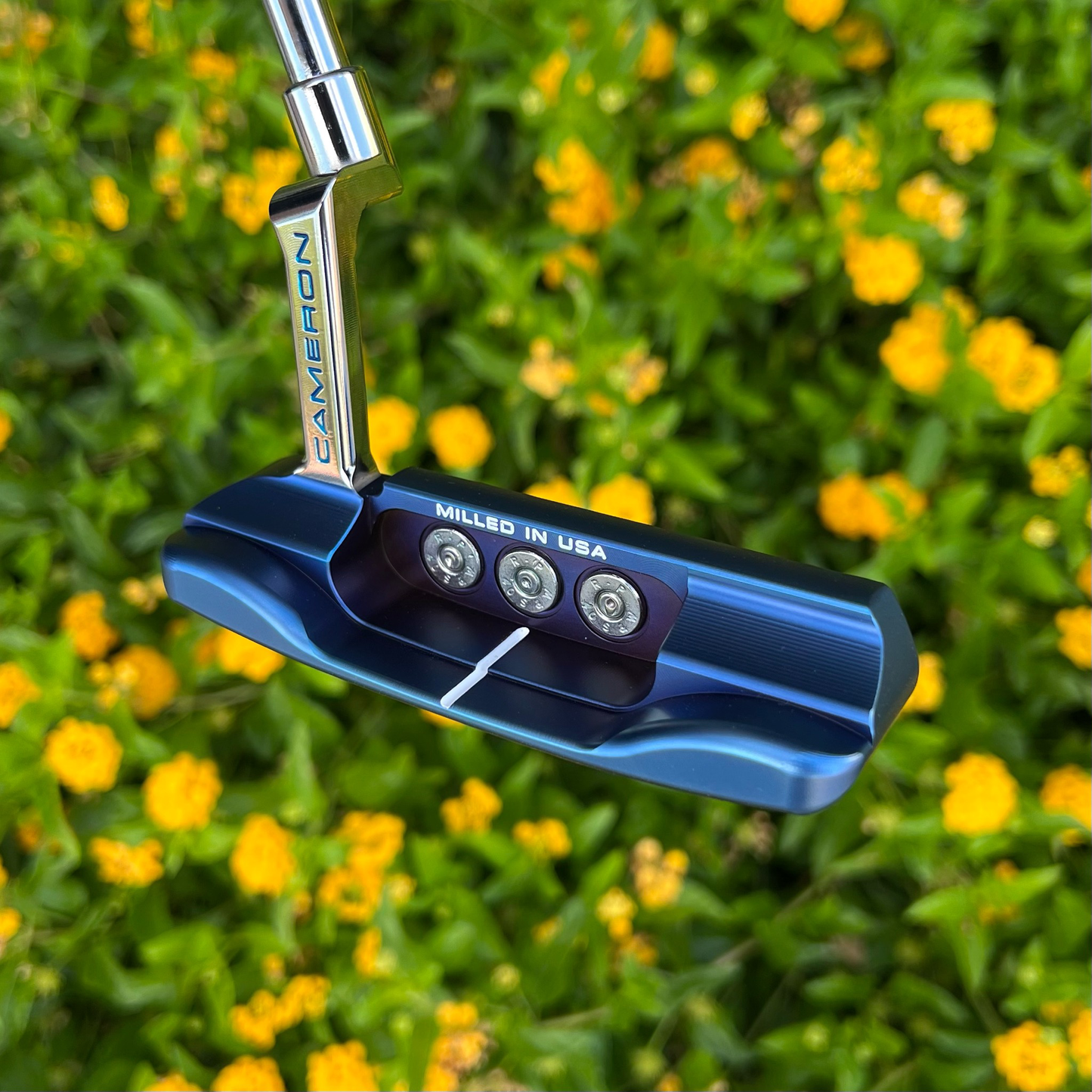 実弾リム搭載!スコッティキャメロン 33.5インチパター ブルーPVD&クロム仕上げ