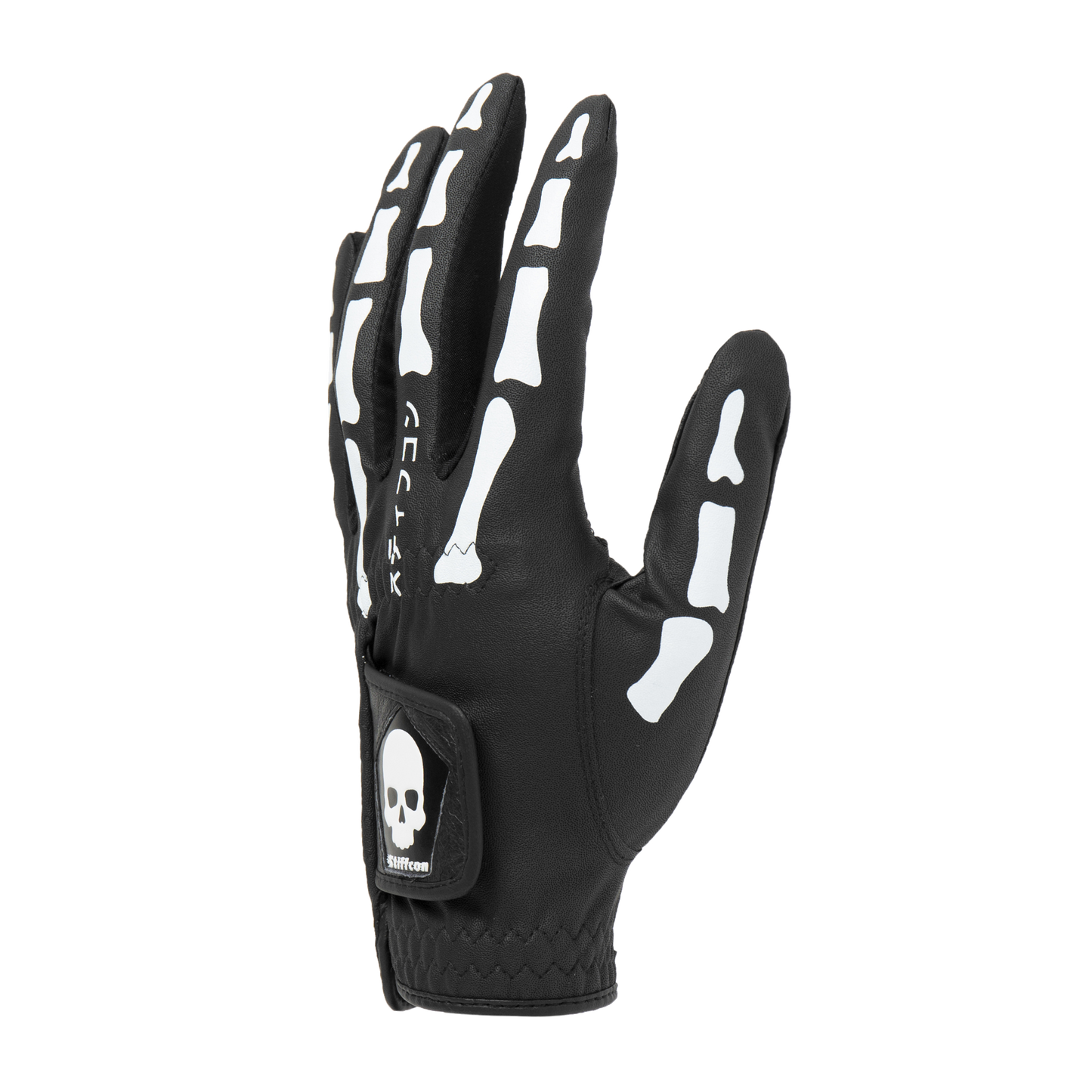 TULANG BLACK メンズ骨柄ゴルフグローブ左手 トゥーラン黒 V2