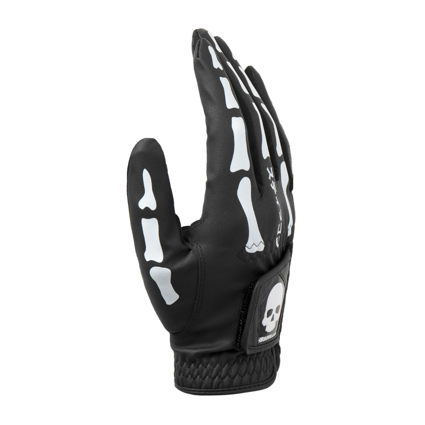 TULANG BLACK メンズ骨柄ゴルフグローブ右手 トゥーラン黒 V2