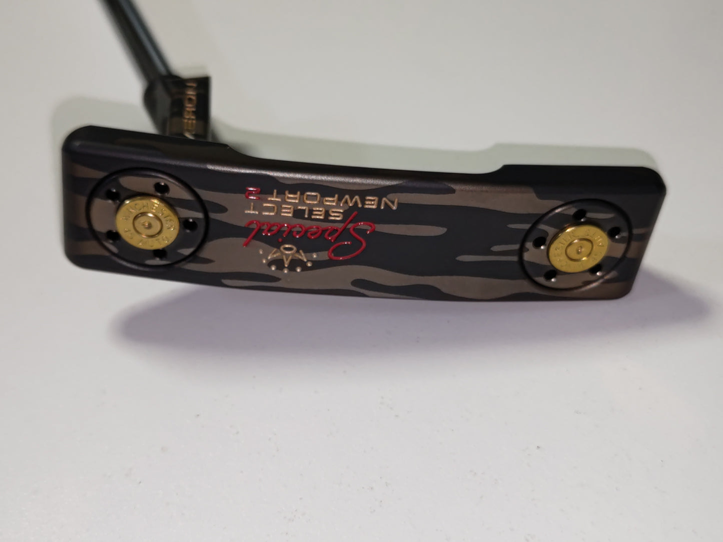 実弾リム搭載!スコッティキャメロン 33.5インチパター ブラックPVD+レーザーエッチングカモフラ仕上げ