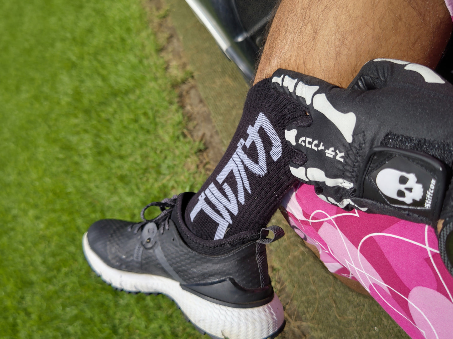 STIFFCON SOCKS ゴルフバカ メンズ フリーサイズ BLK/ORN