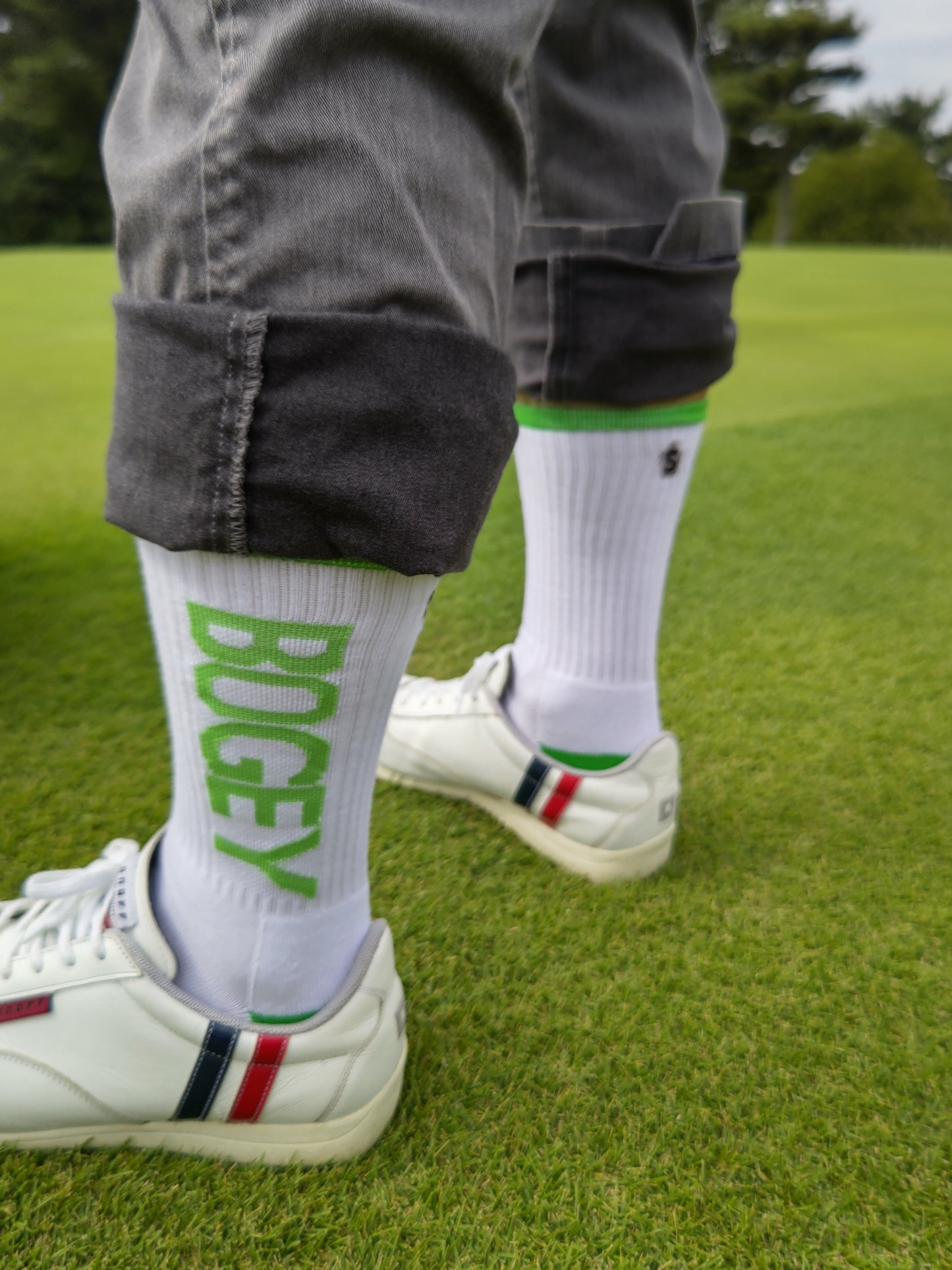 【SALE】STIFFCON SOCKS BOGEY メンズ フリーサイズ WHT/GRN