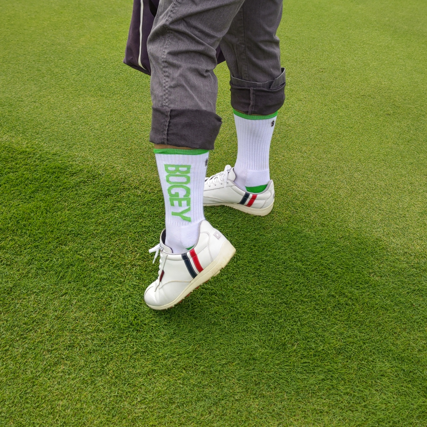 【SALE】STIFFCON SOCKS BOGEY メンズ フリーサイズ WHT/GRN