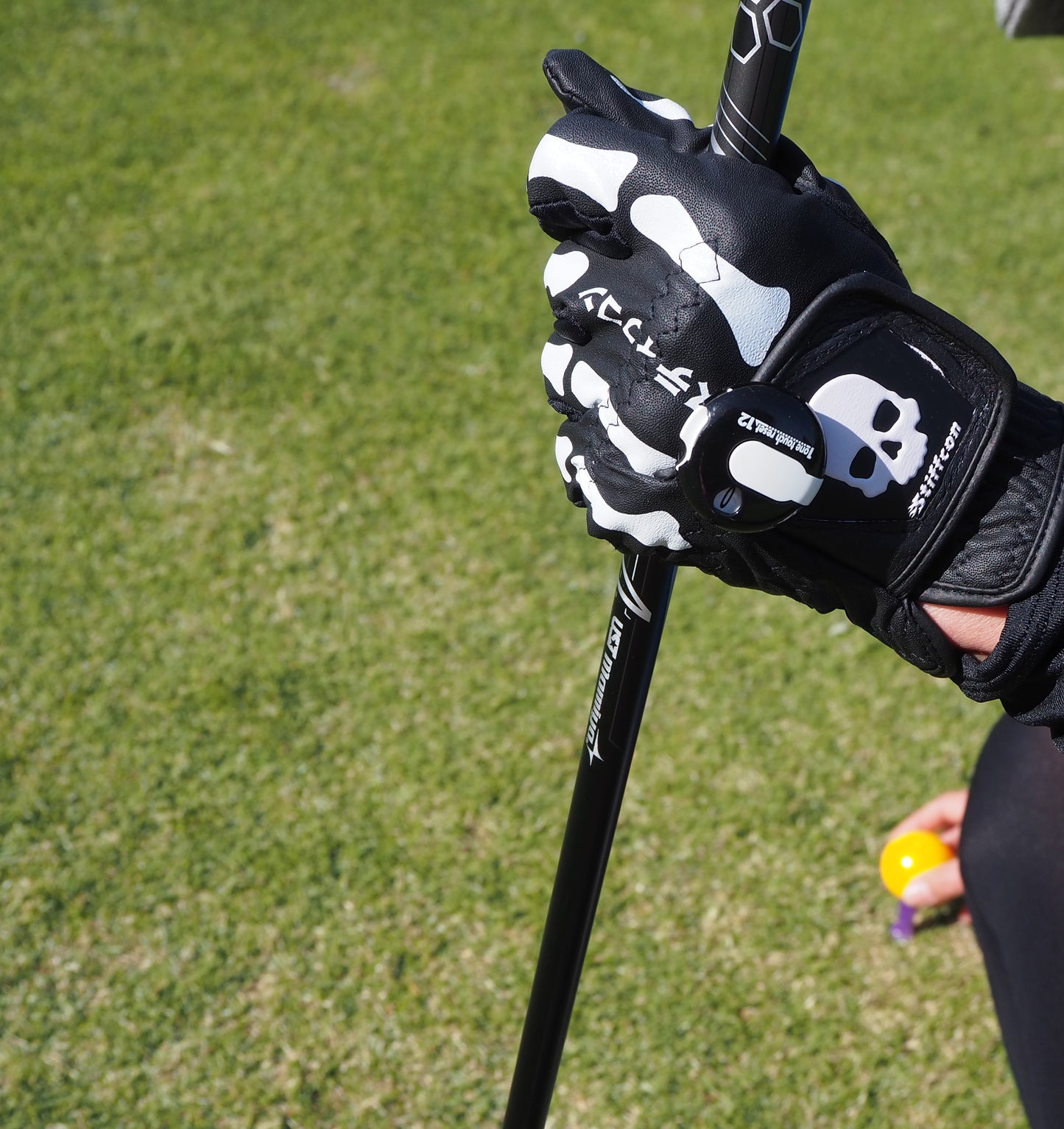 TULANG BLACK レディース骨柄ゴルフグローブ左手 トゥーラン黒