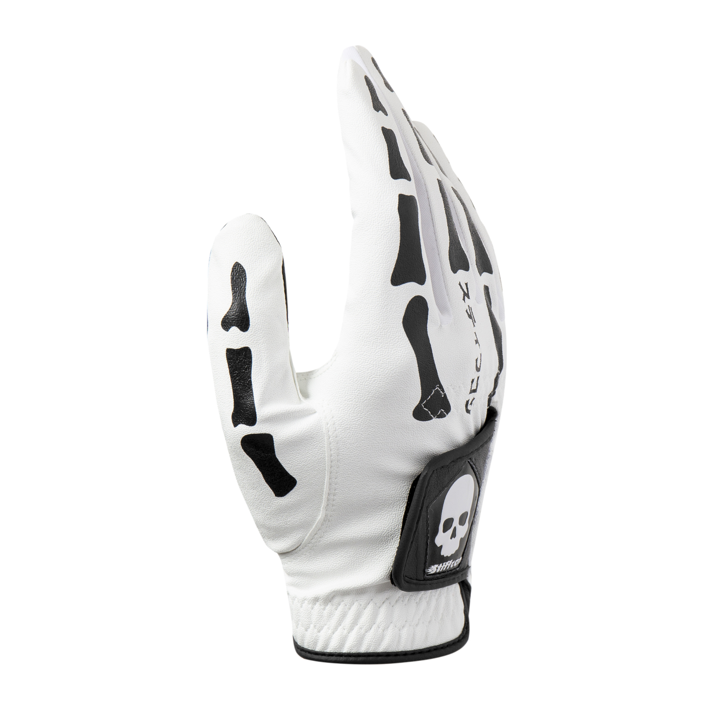 TULANG WHITE メンズ骨柄ゴルフグローブ右手 トゥーラン白 V2