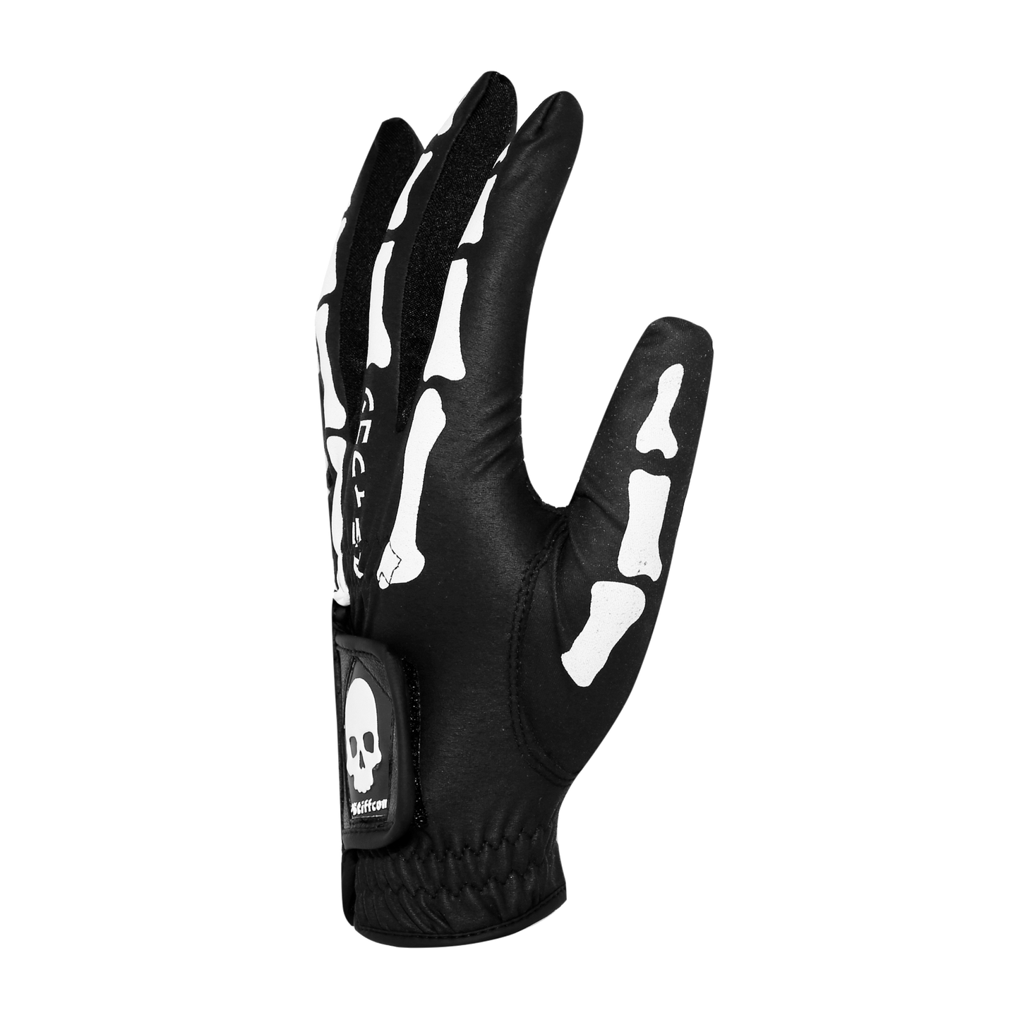 TULANG BLACK レディース骨柄ゴルフグローブ左手 トゥーラン黒