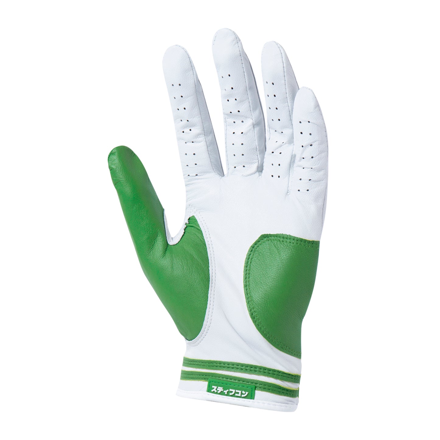 MAVLUS さわらび メンズゴルフグローブ_ホワイト/グリーン