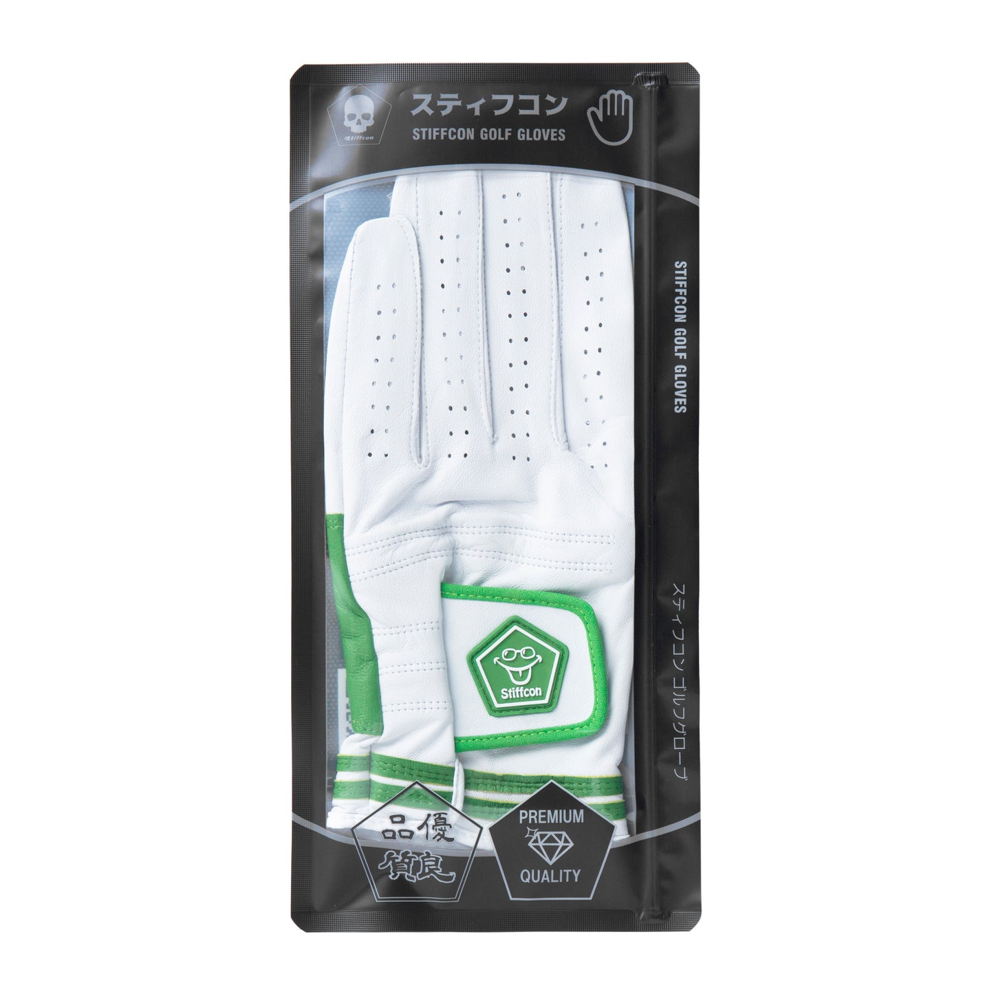 MAVLUS さわらび メンズゴルフグローブ_ホワイト/グリーン