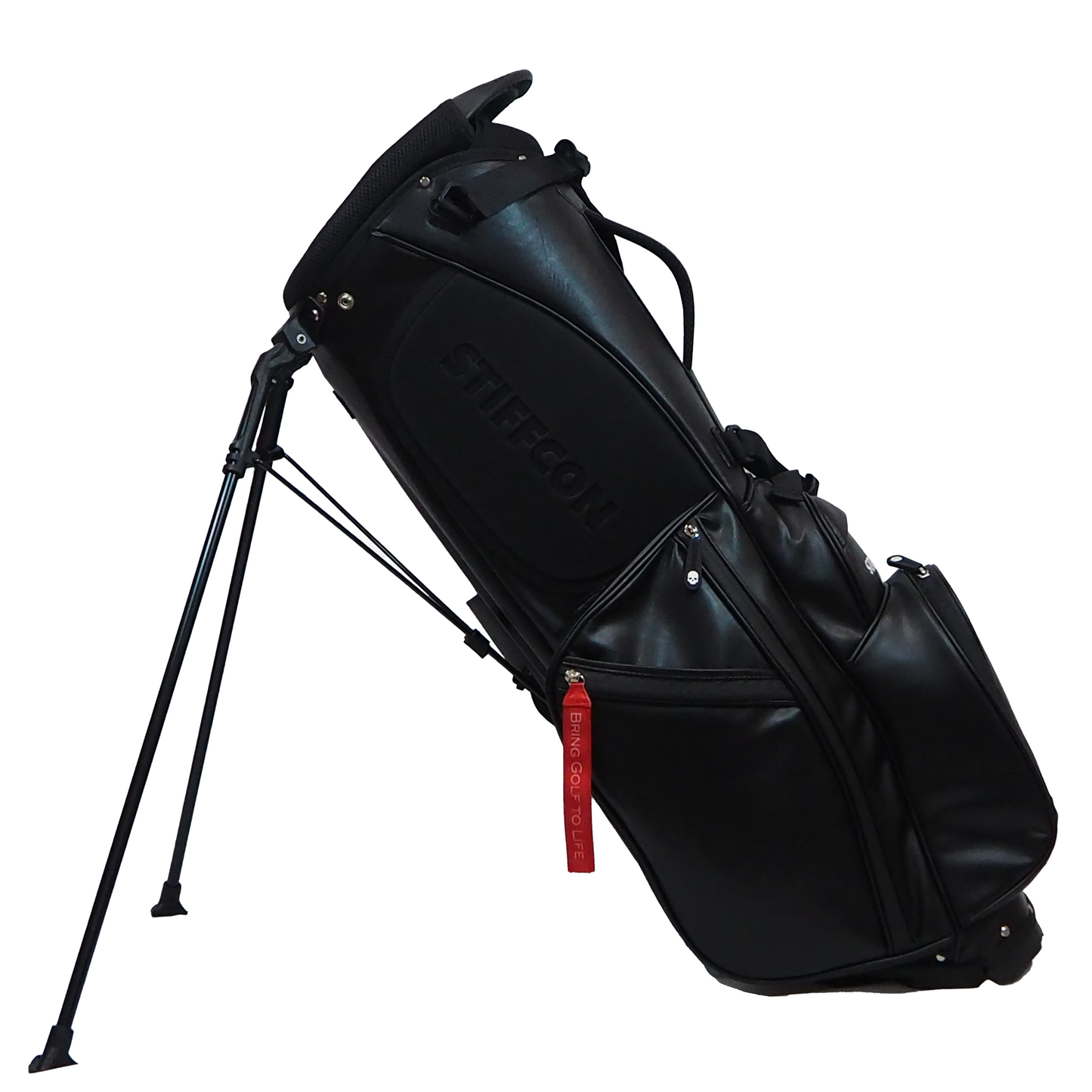 GOLF STAND BAG_PLAIN BLACK / スタンドキャディバッグ プレーンブラック STIFFCON