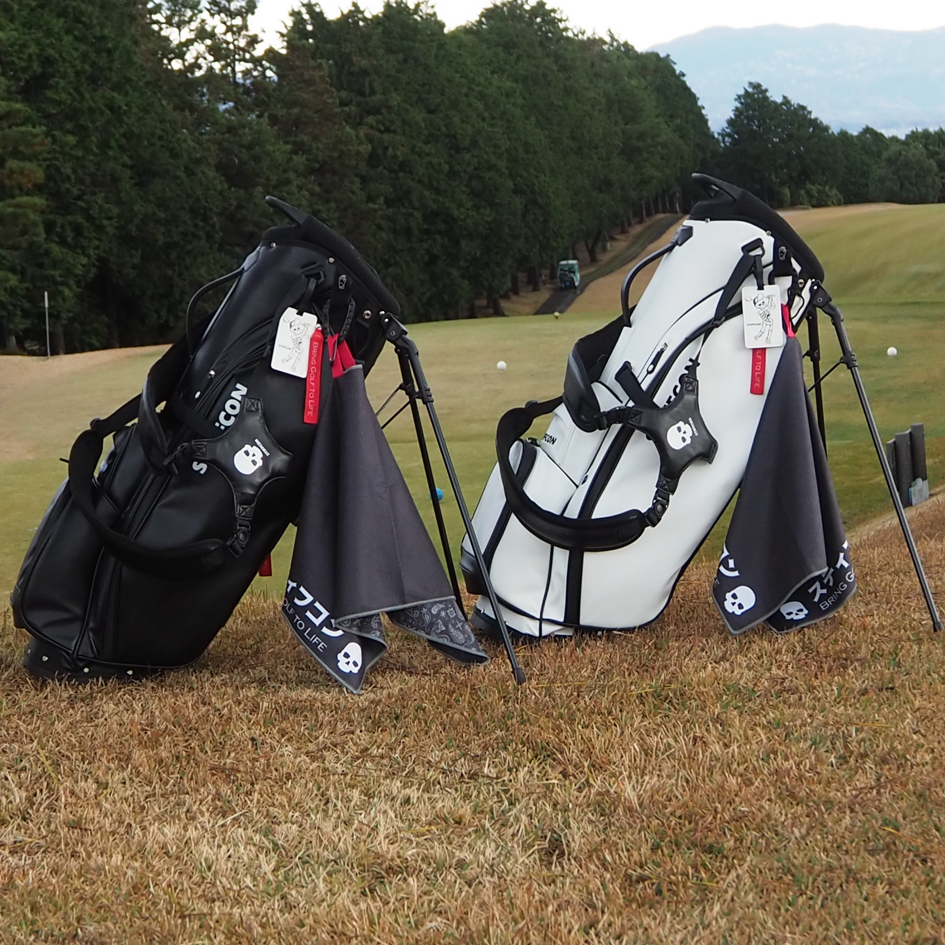 ゴルフ スタンドキャディバッグ ブラック×ホワイト GOLF STAND BAG_PLAIN WHITE / スタンドキャディバッグ プレーン