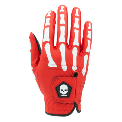 TULANG RED Men's Bone Pattern Golf Glove Left Hand Touran Red V4