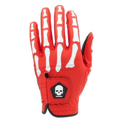 TULANG RED Men's Bone Pattern Golf Glove Left Hand Touran Red V4