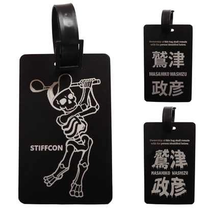 プレミアムアルミネームタグ スカルスイング黒 Name Tag Skull Swing