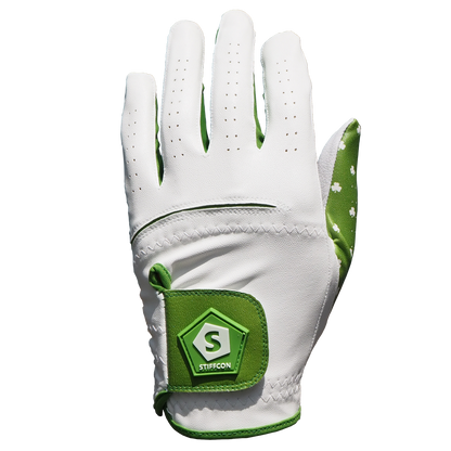 FLUO SHAMROCK メンズゴルフグローブ左手 シャムロック V5 クローバー 緑 白 若葉