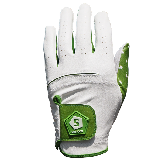 FLUO SHAMROCK メンズゴルフグローブ左手 シャムロック V5 クローバー 緑 白 若葉