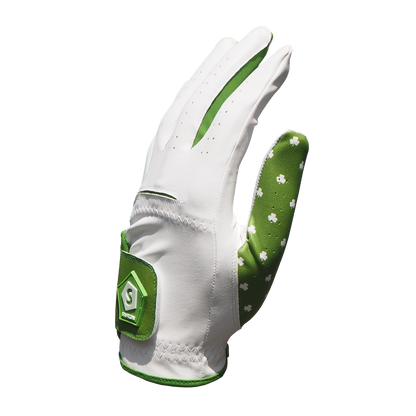 FLUO SHAMROCK メンズゴルフグローブ左手 シャムロック V5 クローバー 緑 白 若葉