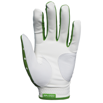 FLUO SHAMROCK メンズゴルフグローブ左手 シャムロック V5 クローバー 緑 白 若葉