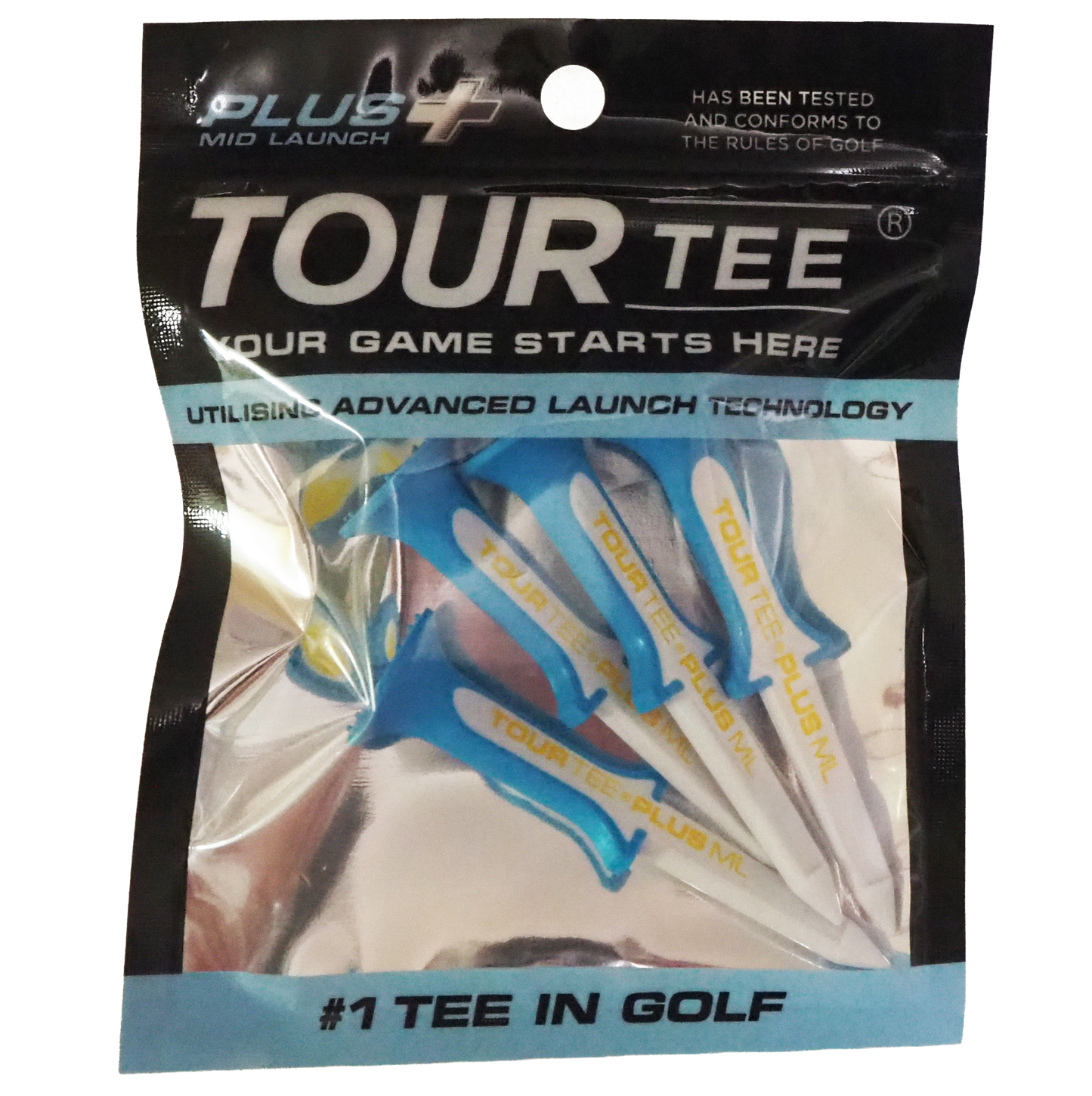 【限定】TOUR TEE PLUS MID X STIFFCON アヒルブルー4本セット ツアーティープラスミッド X スティフコン