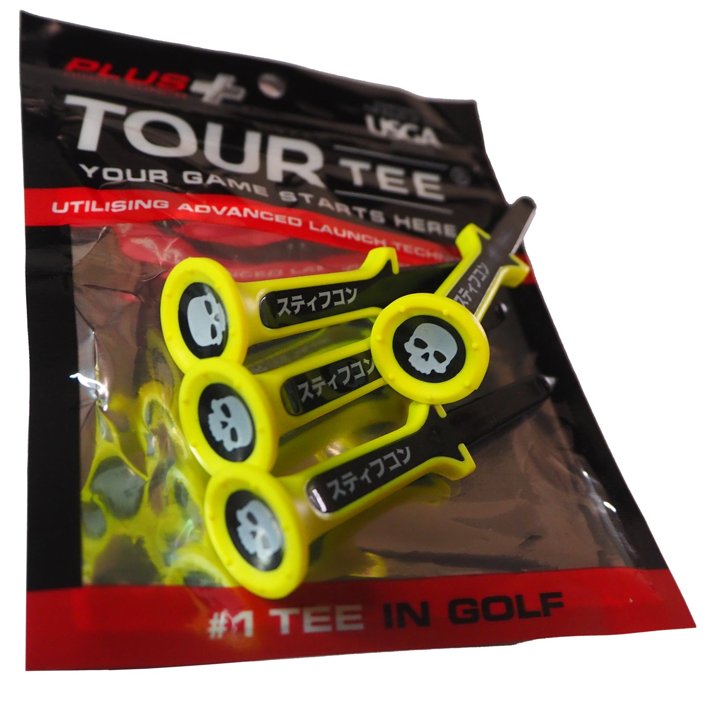 【限定イエローのみ】TOUR TEE PLUS X STIFFCON イエロー4本セット ツアーティープラス X スティフコン