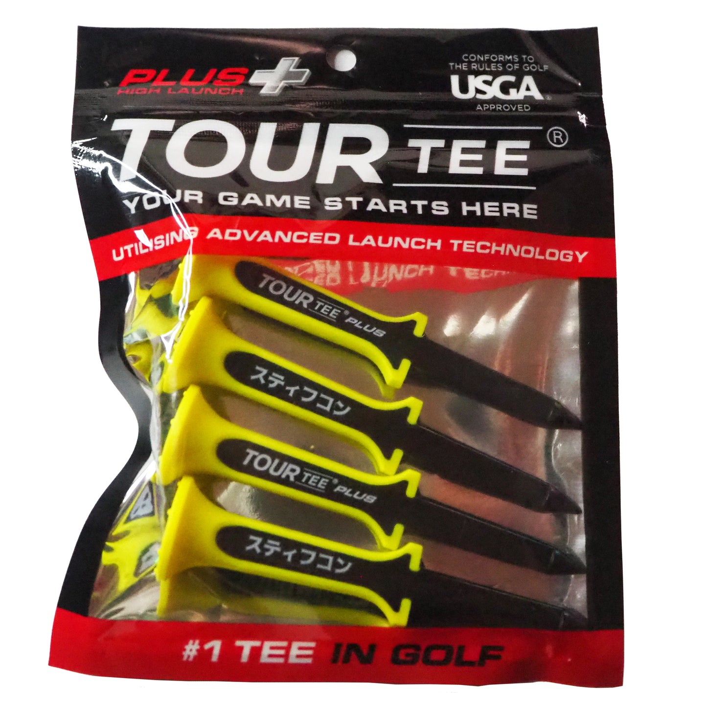 【限定イエローのみ】TOUR TEE PLUS X STIFFCON イエロー4本セット ツアーティープラス X スティフコン