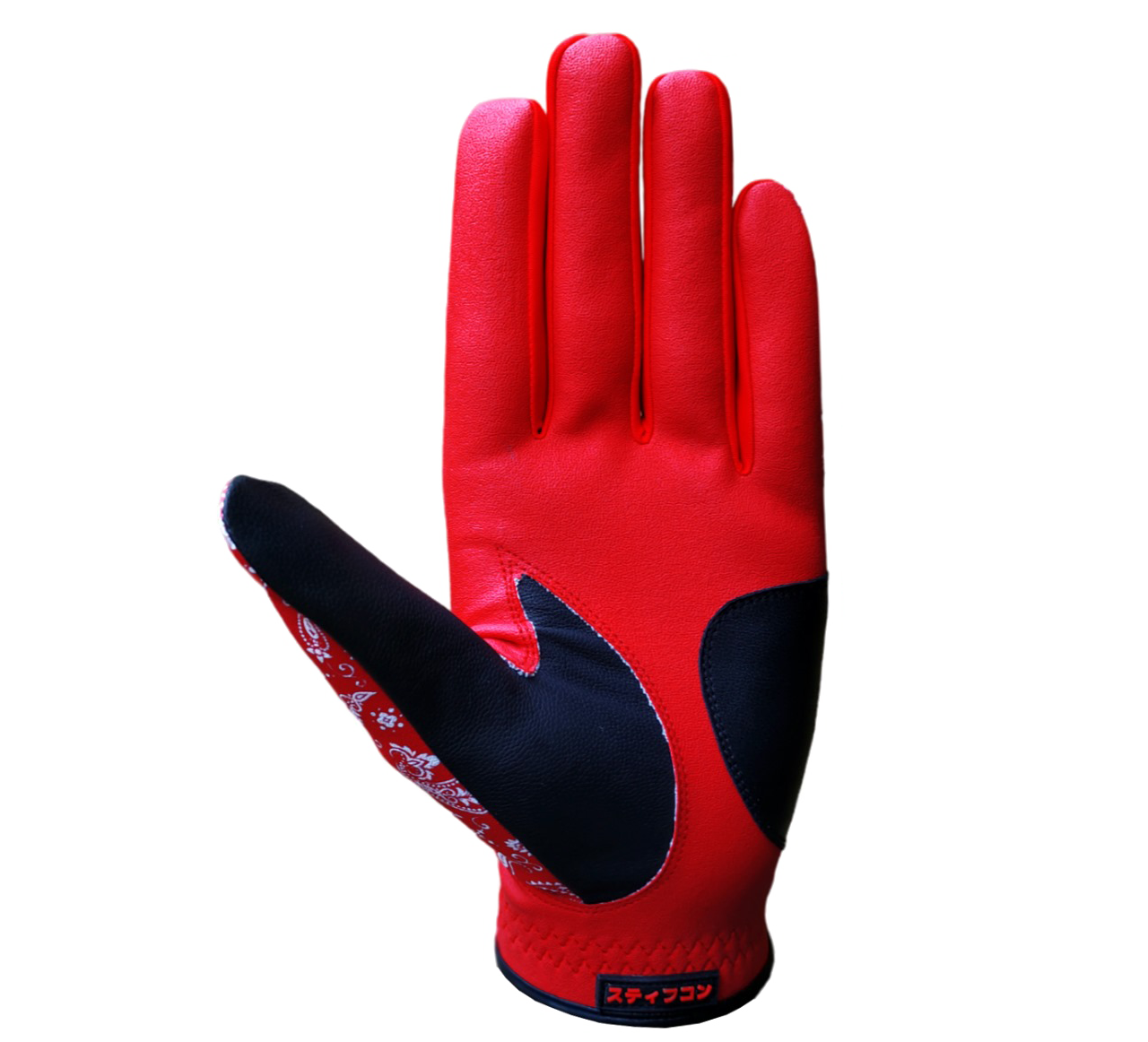 FLUO PAISLEY RED Men's Red Golf Gloves FLUO_Paisley Red V5