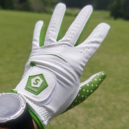FLUO SHAMROCK メンズゴルフグローブ左手 シャムロック V5 クローバー 緑 白 若葉