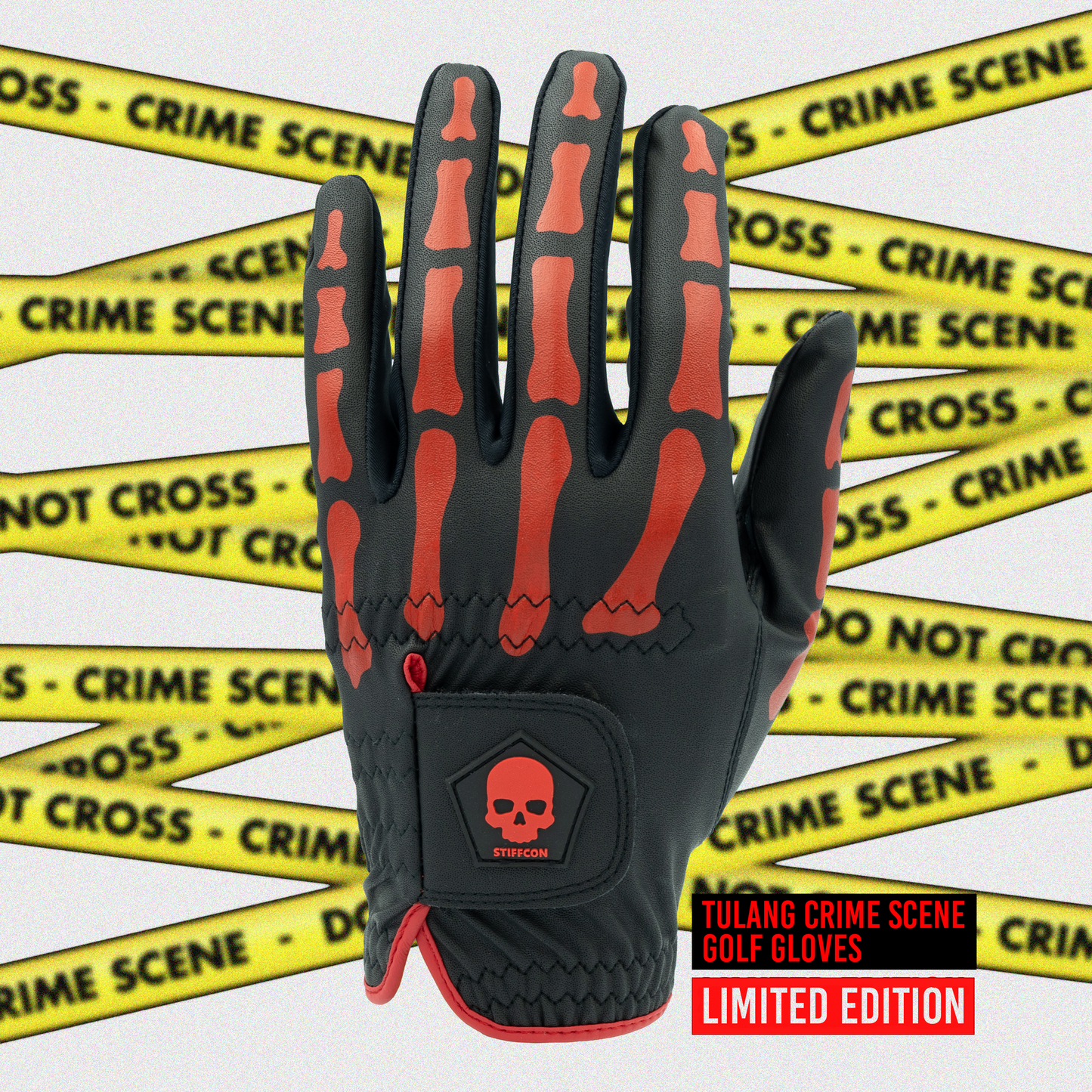TULANG CRIMESCENE Men's Bone Pattern Golf Glove Left Hand TULANG CRIMESCENE V4