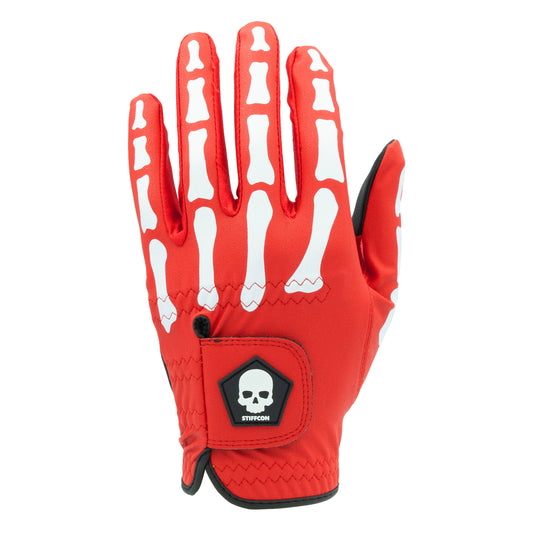 TULANG RED Men's Bone Pattern Golf Glove Left Hand Touran Red V4