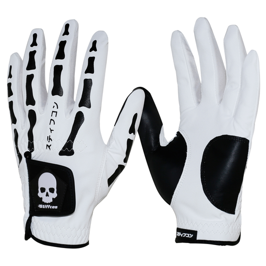 TULANG WHITE Men's Bone Pattern Golf Glove Left Hand Touran White V2
