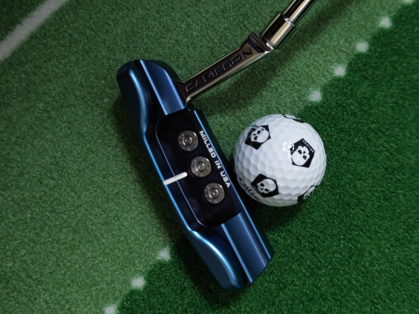 Equipped with live bullet rim! Scotty Cameron 33.5 inch putter blue PVD &amp; chrome finish